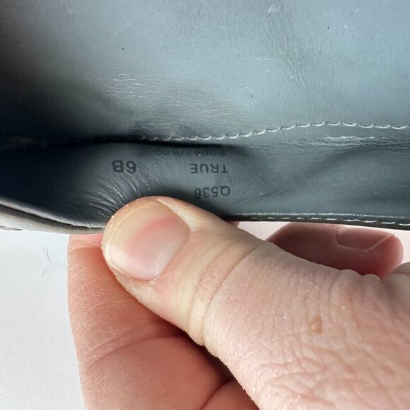 Coach Logo Ballet Flat Size 6 Silver Grey Vintage Y2K 2000s Patent Leather - Picture 2 of 9